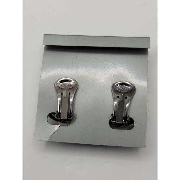 Silver Swirl Round Clip-on Earrings Fashion Vintage - Picture 4 of 4